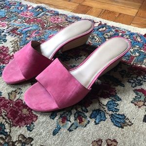 Botkier block heel hot pink suede Carlie mules